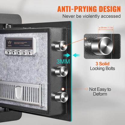 010910855833 - Durable Steel Home Safe 1.2 Cu Ft with Digital Keypad