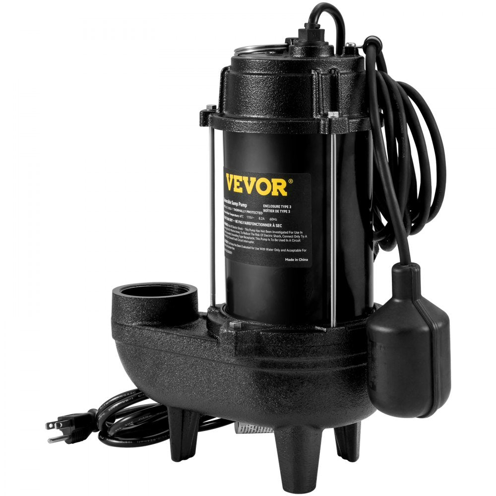 USC56WE - 3/4 HP VEVOR Sewage Pump 5880GPH, Automatic & Durable