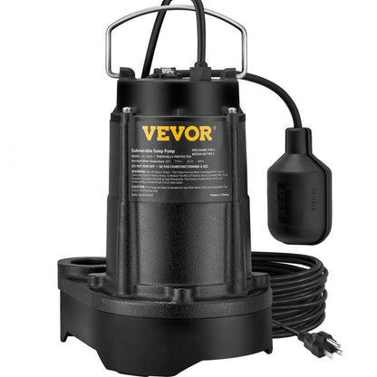 USC-500SU-T - 1/2 HP VEVOR Sump Pump, 3960 GPH, 33 ft Lift