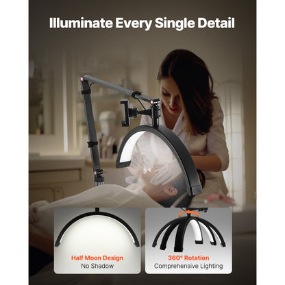 HD-M2X - Versatile Half Moon Lamp, 360° Adjustable, Dual Use Floor & Desk