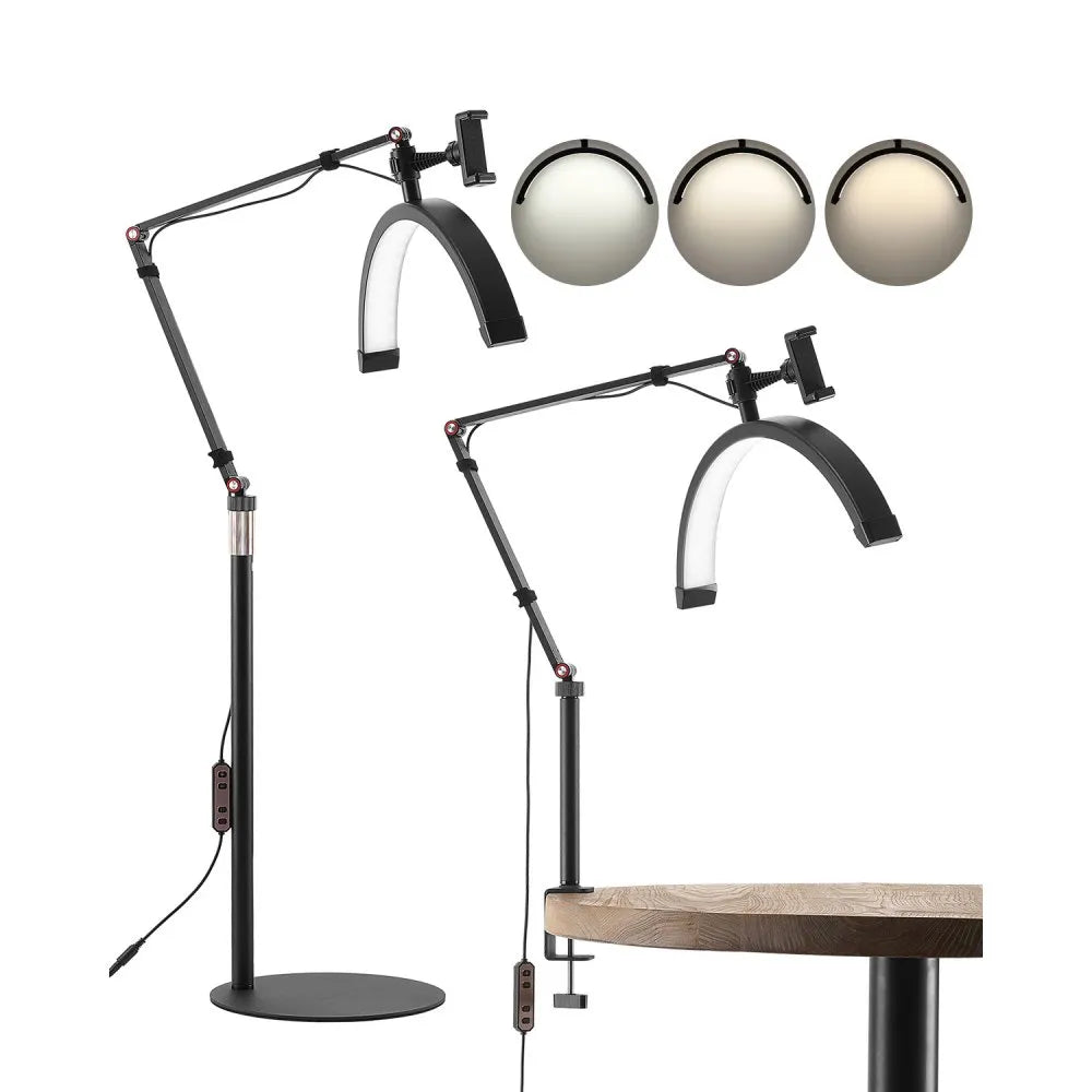 HD-M2X - Versatile Half Moon Lamp, 360° Adjustable, Dual Use Floor & Desk