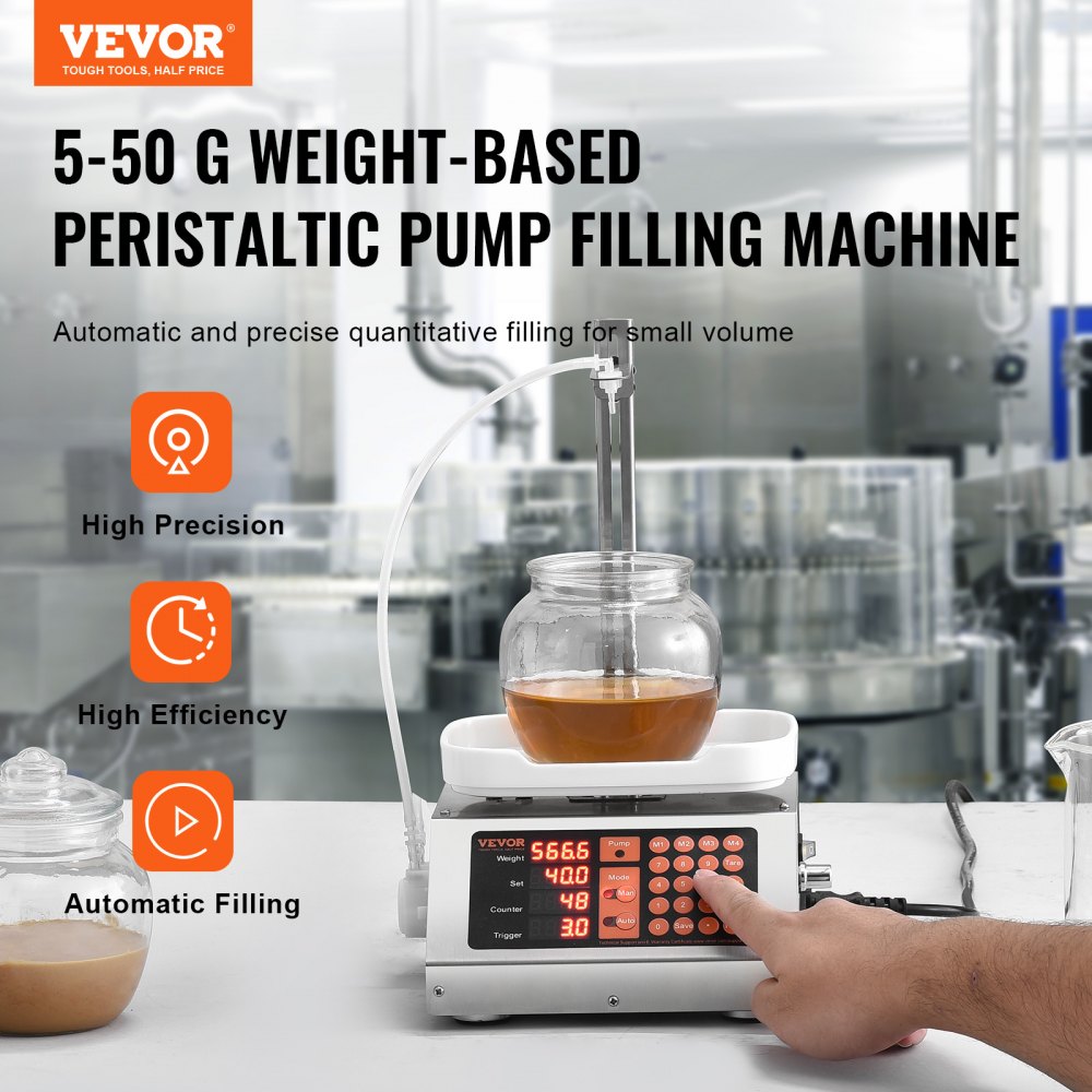 SY-M90-V1 - Compact Food-Grade Liquid Filler with Peristaltic Pump and Digital Control