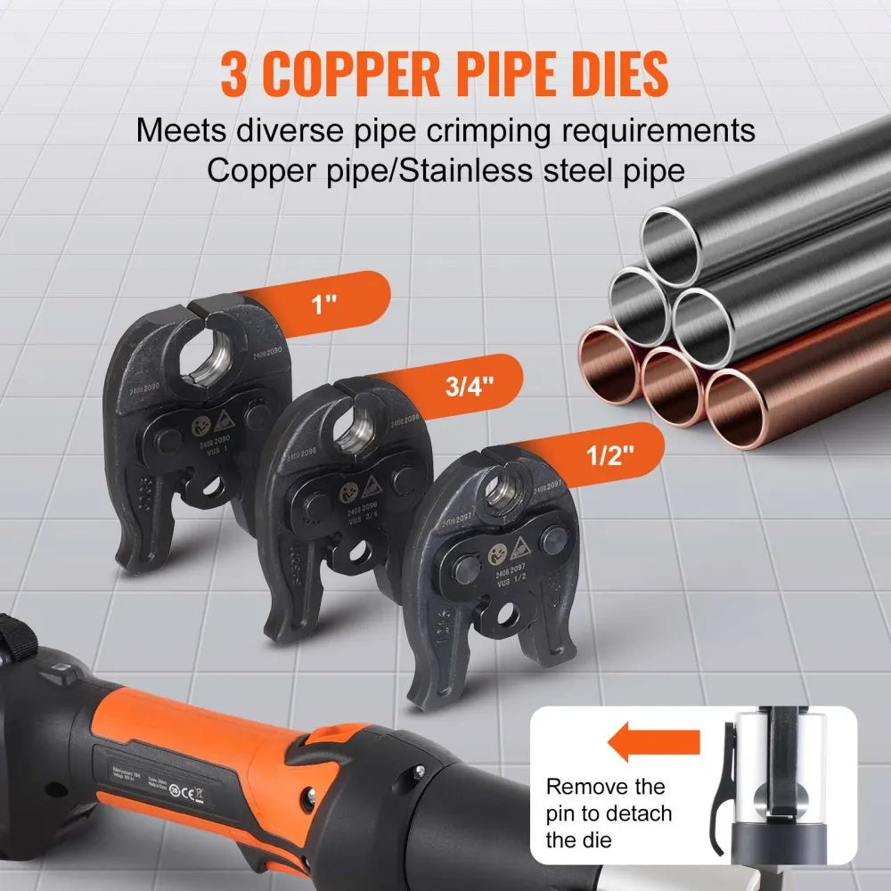 SL-1930 - Cordless Electric Crimping Tool for Pipes with OLED Display