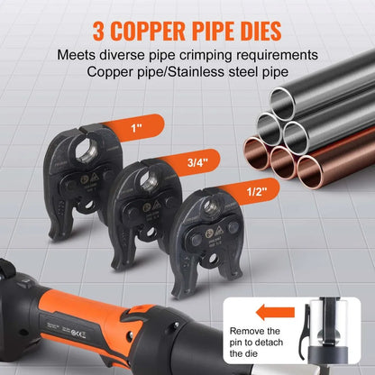 SL-1930 - Cordless Electric Crimping Tool for Pipes with OLED Display