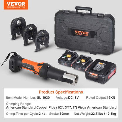 SL-1930 - Cordless Electric Crimping Tool for Pipes with OLED Display