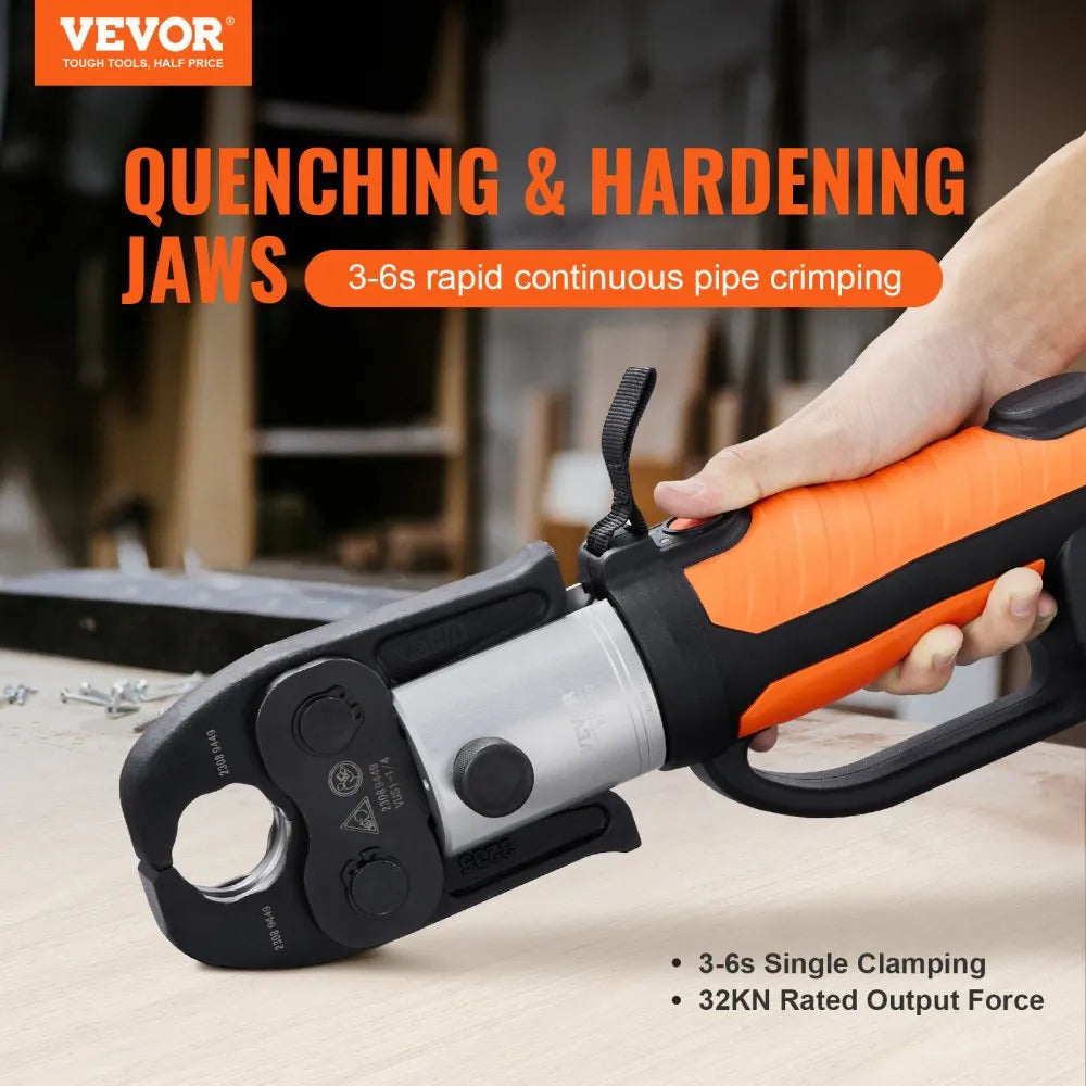 PZ-1550 - Ergonomic 18V Pipe Crimping Tool with 6 Dies