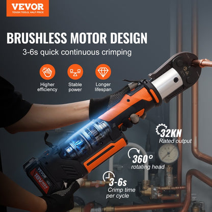 PZ-3240 - VEVOR Cordless Pipe Crimping Tool with OLED Display
