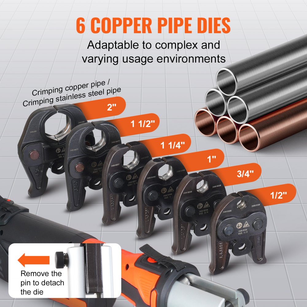 PZ-3240 - VEVOR Cordless Pipe Crimping Tool with OLED Display