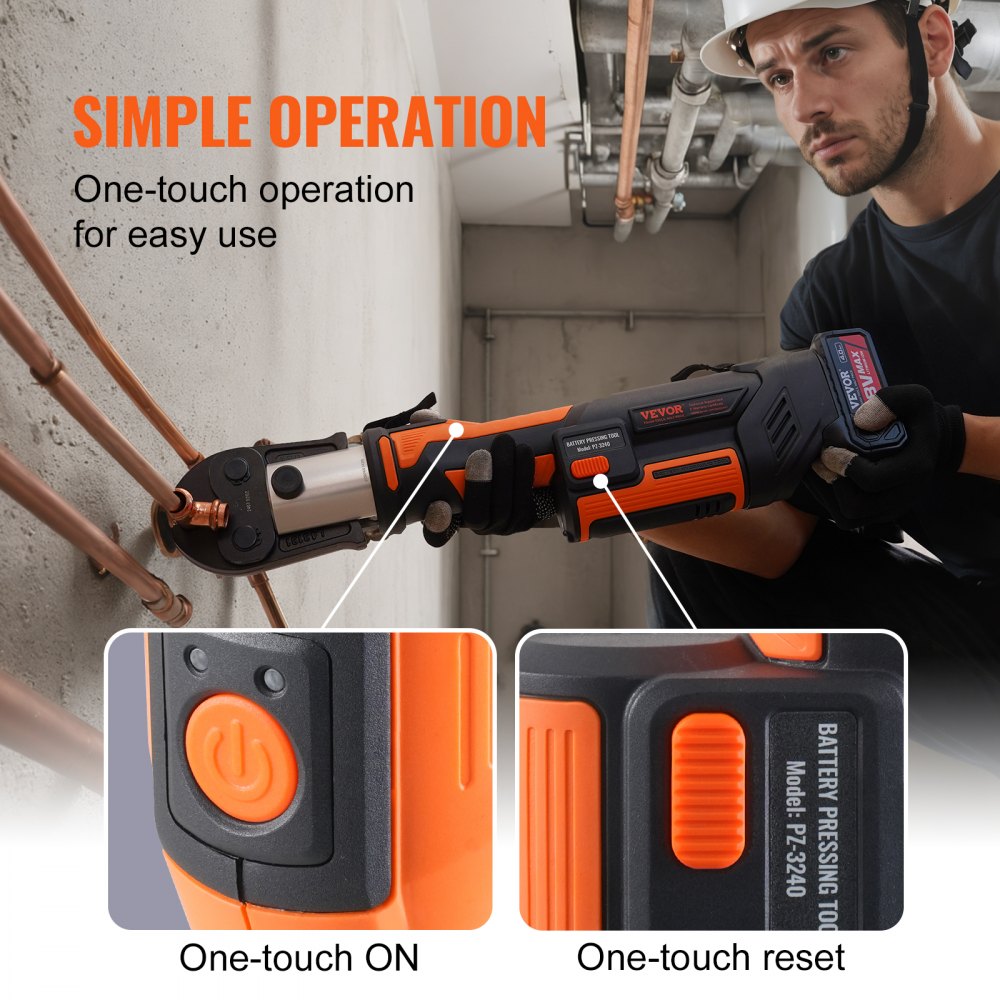PZ-3240 - VEVOR Cordless Pipe Crimping Tool with OLED Display