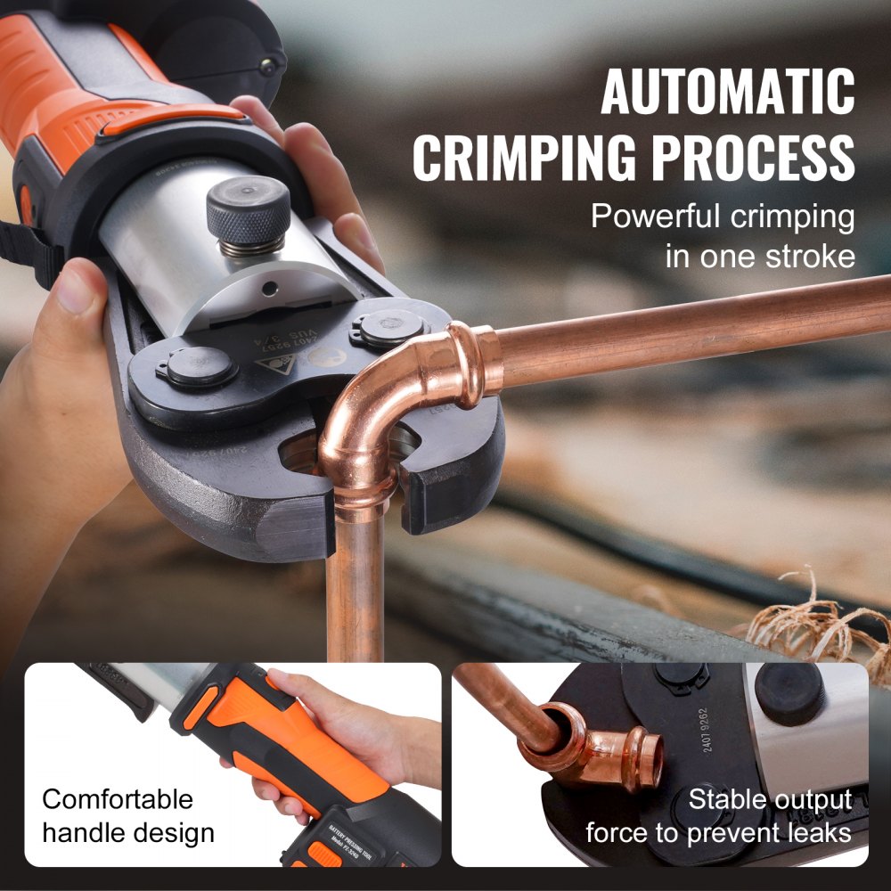 PZ-3240 - VEVOR Cordless Pipe Crimping Tool with OLED Display