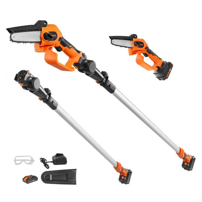 ET2008 - 2-in-1 Cordless 5" Pole Saw & Mini Chainsaw, Extends 3.5-8 ft