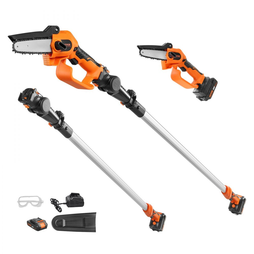 ET2008 - Versatile Cordless Pole Saw, 3.5-8ft Adjustable Reach, 20V Power