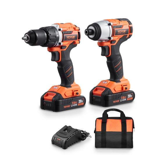 010806647336 - Cordless Drill & Impact Driver Set with LED Light, 21+1 Torque Settings