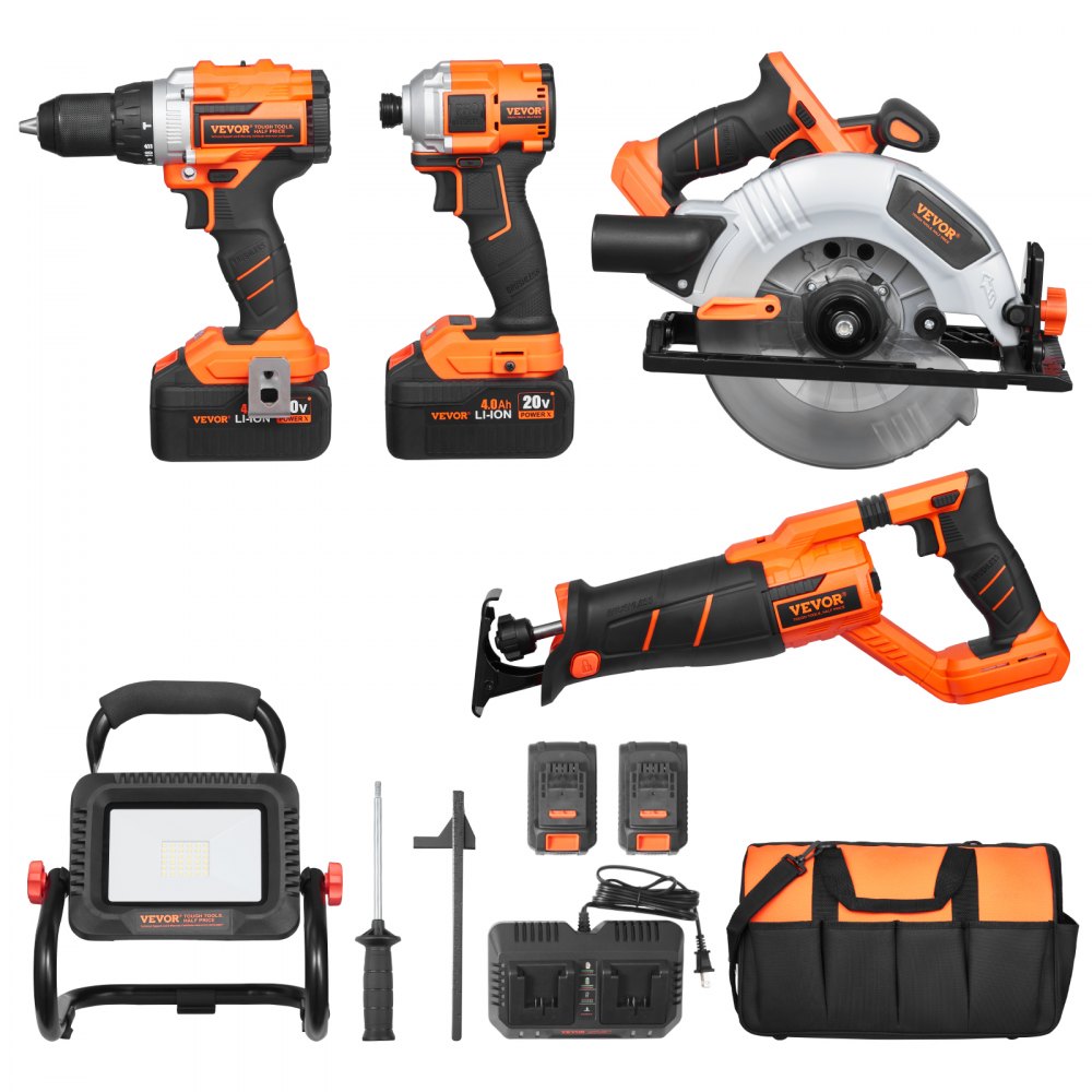 010140360153 - 5-in-1 20V Brushless Cordless Tool Kit with Batteries