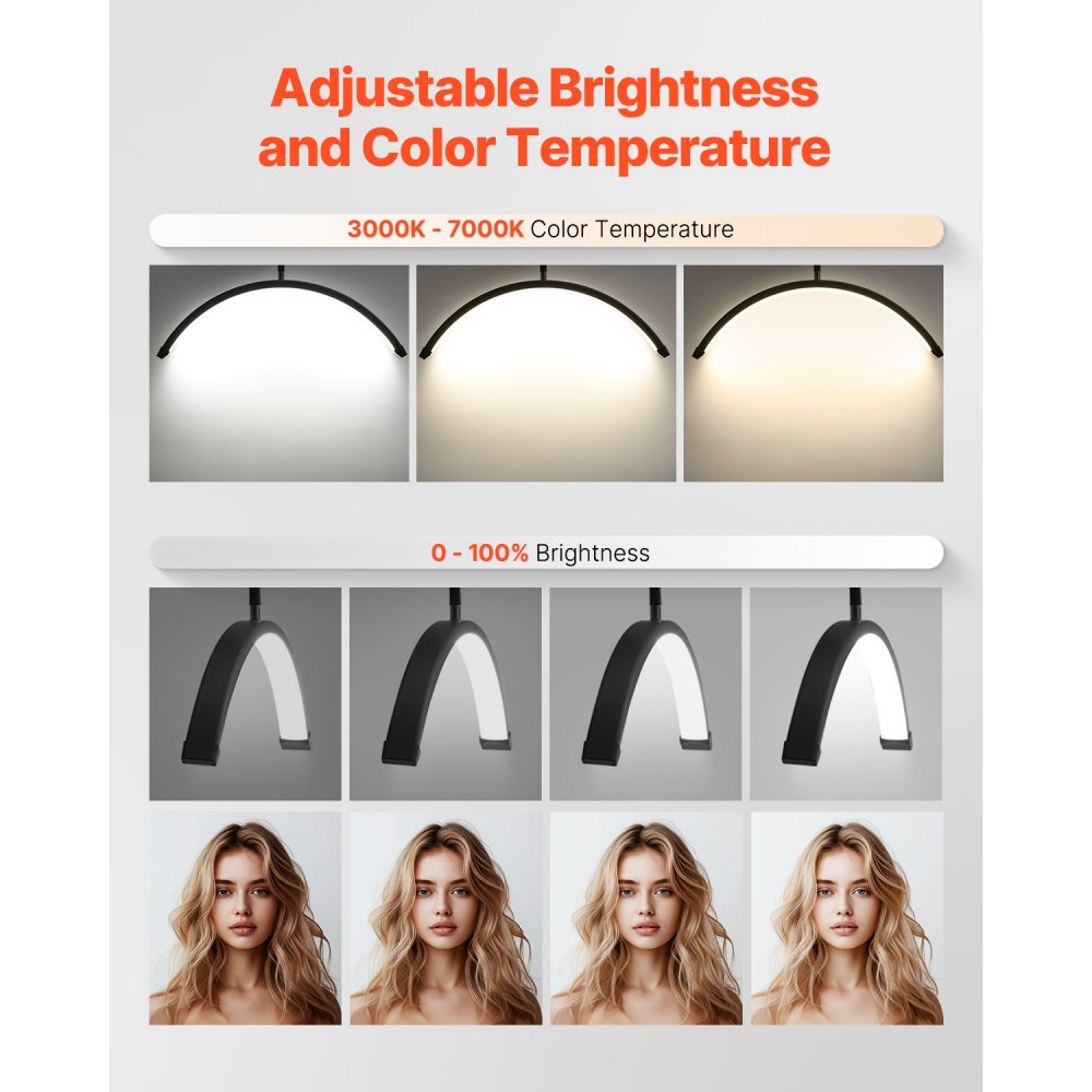 HD-M6X - Versatile Half Moon Light with Remote, Adjustable Brightness & Color
