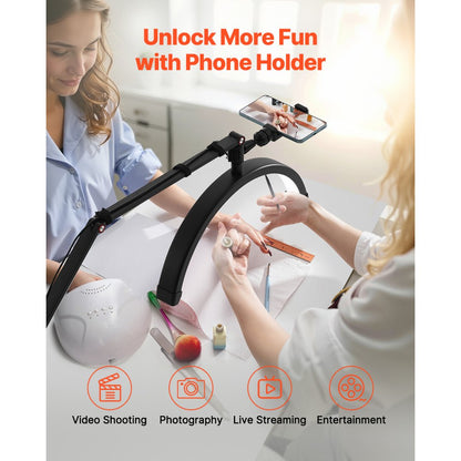 HD-M3X - Flexible 360° Desk Light with Adjustable Phone Holder