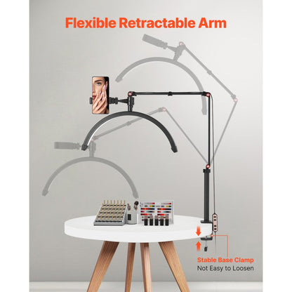 HD-M3X - Flexible 360° Desk Light with Adjustable Phone Holder