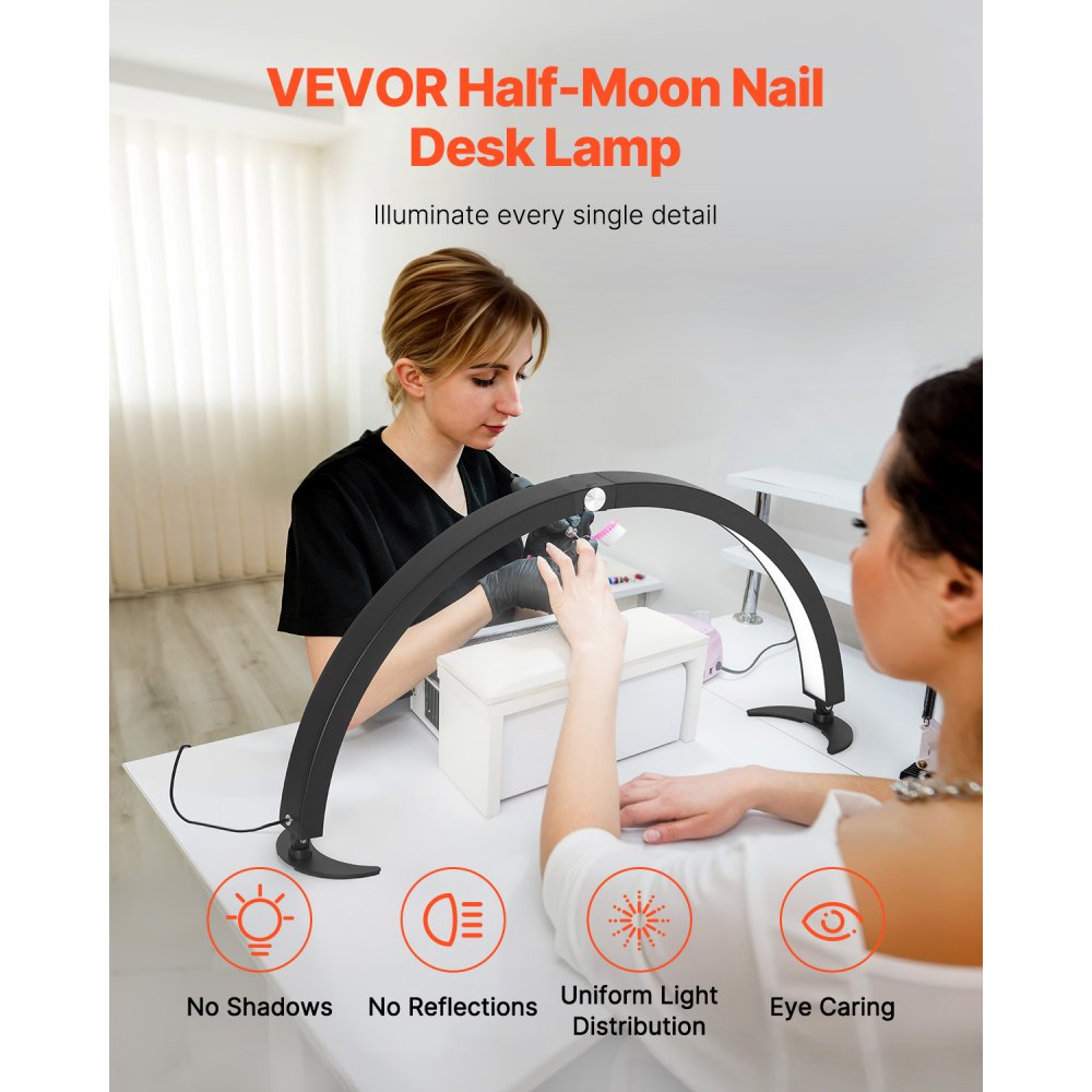 HD-M10X - Versatile Nail Desk Light with 40W Power and Phone Holder