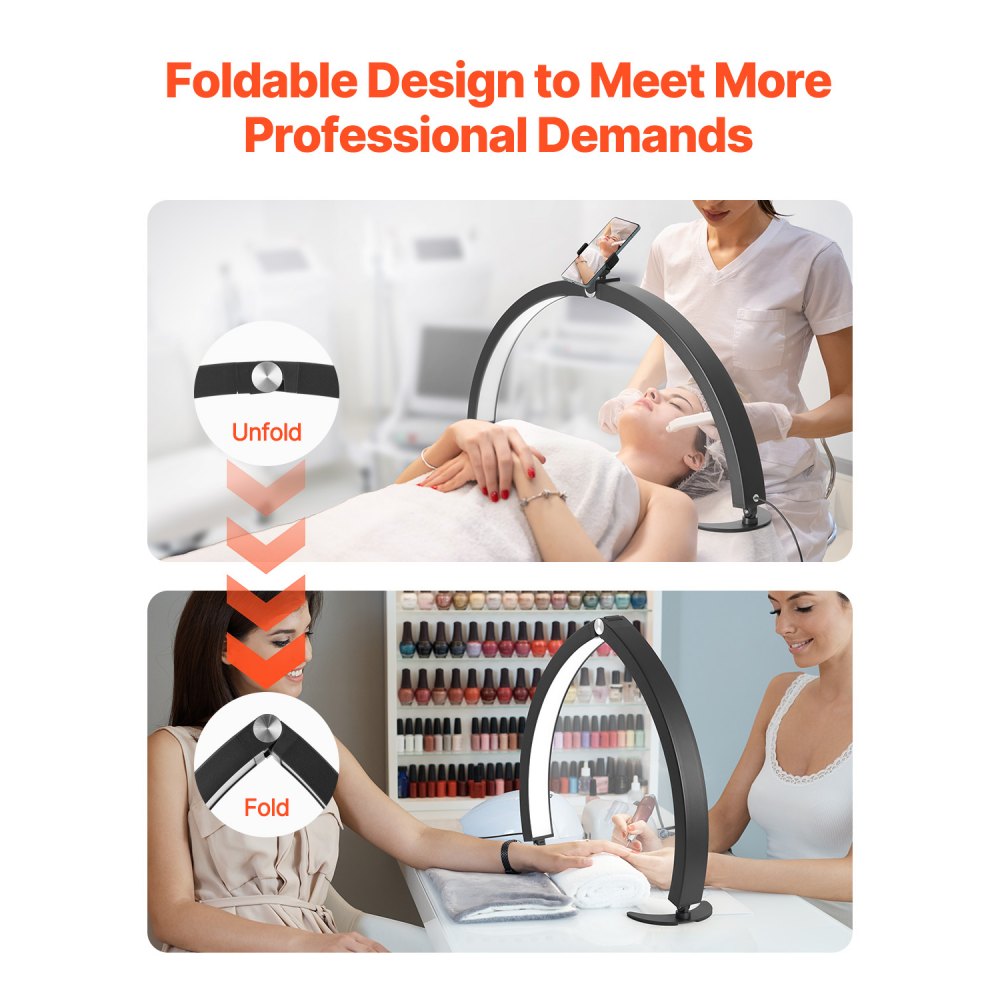 HD-M10X - Versatile Nail Desk Light with 40W Power and Phone Holder