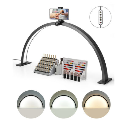 HQ-75X - Adjustable 30W Half Moon Nail Lamp with Phone Holder