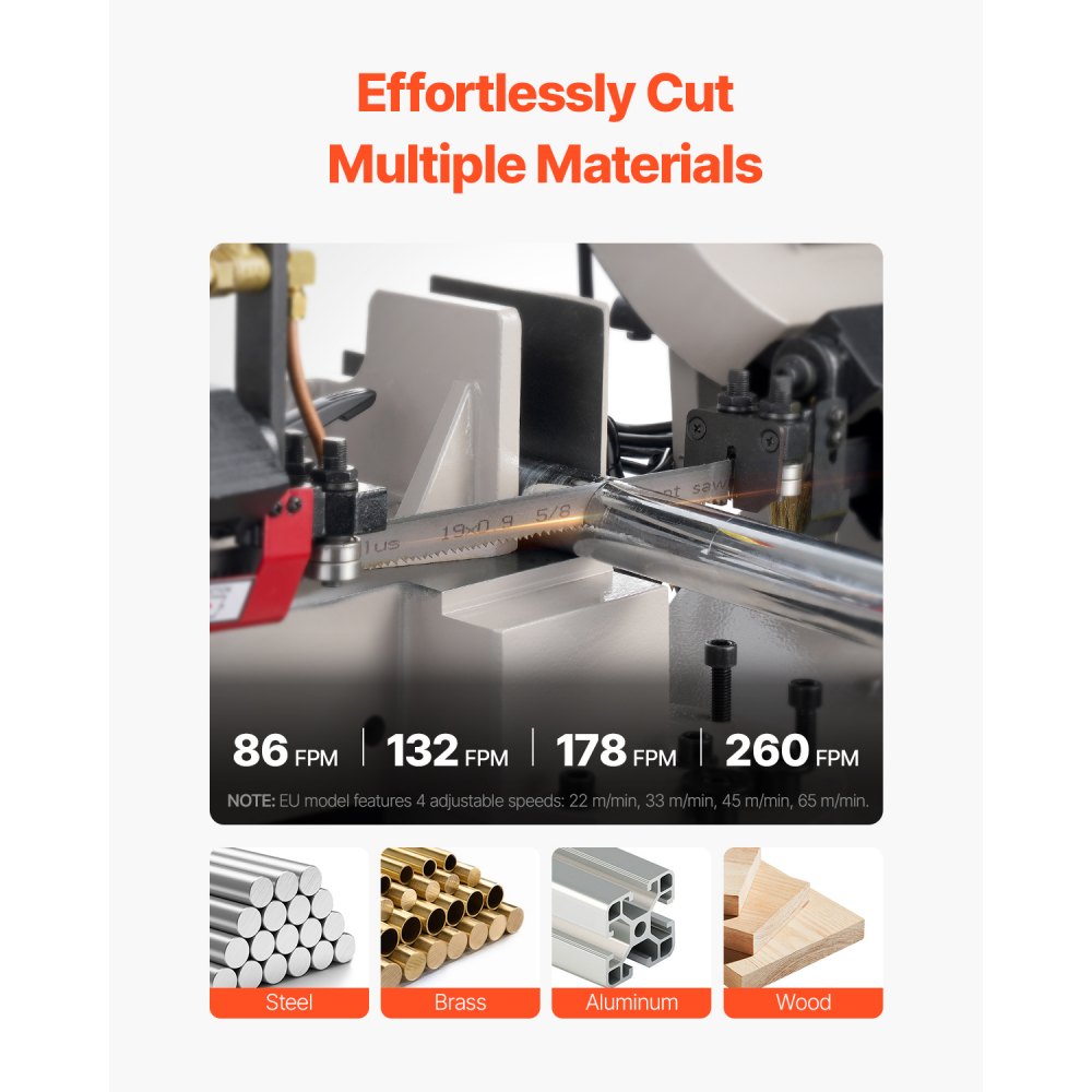 BS-712R - 1.1 kW Variable Speed 7"x8.25" Metal Band Saw