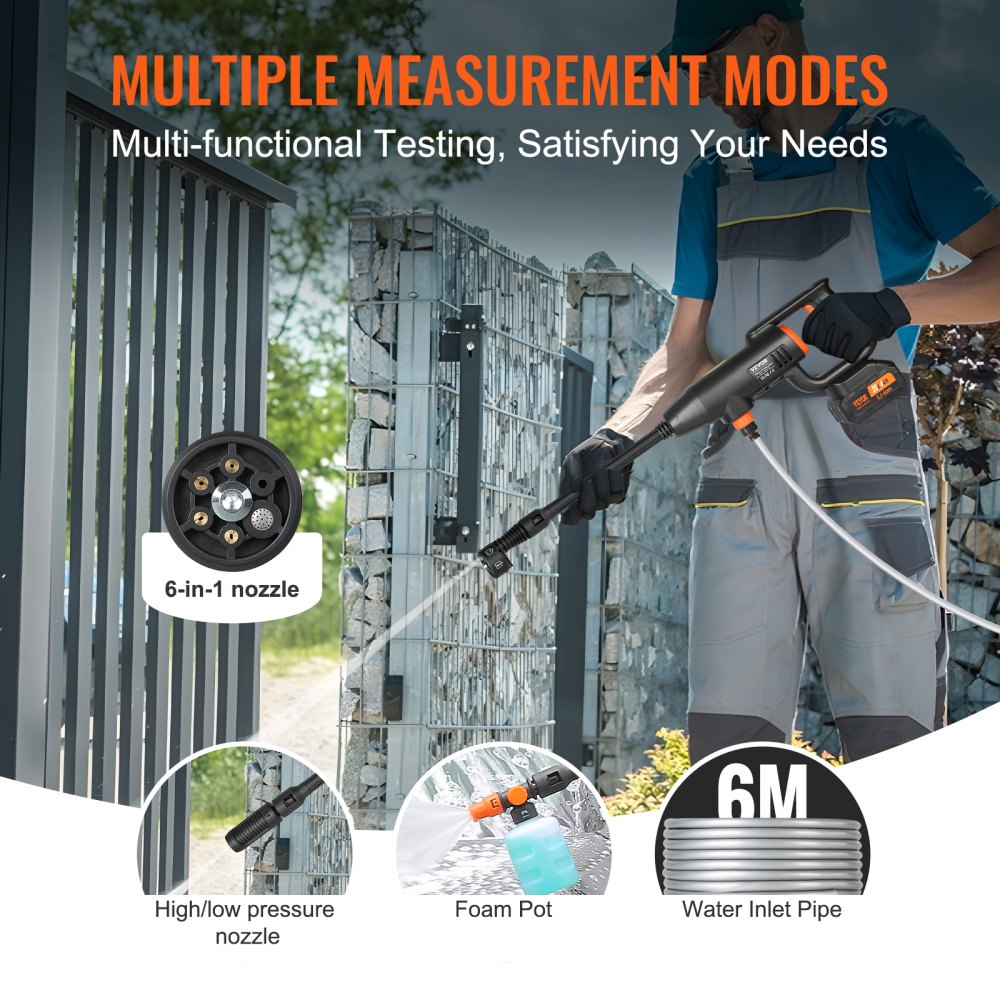 XS-002 - Cordless 580-PSI Portable Pressure Washer with Versatile Nozzle