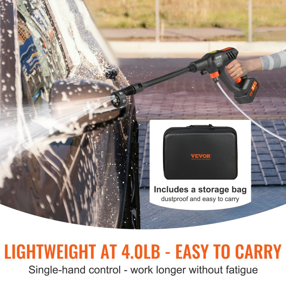 XS-003 - Portable 652 PSI Cordless Pressure Washer with 6-in-1 Nozzle
