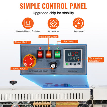 900WSA - Adjustable Continuous Band Sealer for Fast, Durable Packaging