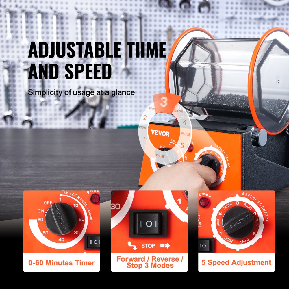 KD-68081 - 3kg VEVOR Jewelry Polisher Tumbler with Adjustable Speed