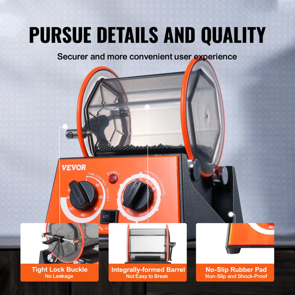 KD-68081 - 3kg VEVOR Jewelry Polisher Tumbler with Adjustable Speed