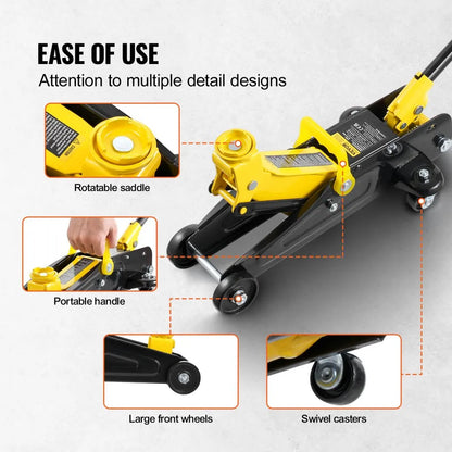 QJD60A - 1.5 Ton Low Profile Hydraulic Jack for Family Cars