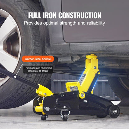 QK20-QJD61A - 2 Ton Low Profile Hydraulic Floor Jack, Minimum Height 4.9 inches