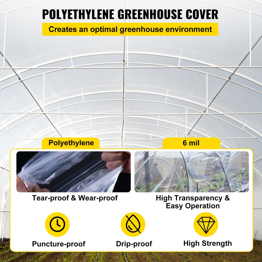 VV-GHF-10100 - 6-Mil Durable Greenhouse Film with UV Protection