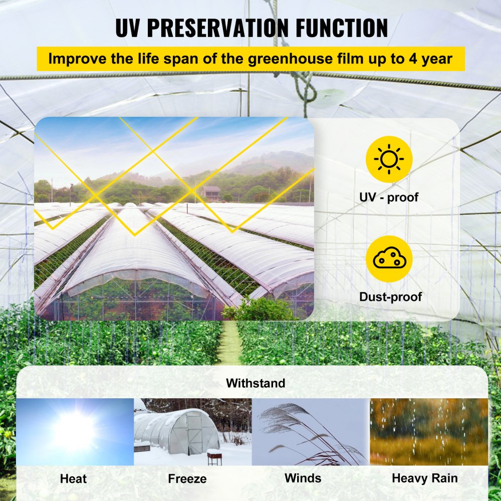 VV-GHF-10100 - 6-Mil Durable Greenhouse Film with UV Protection