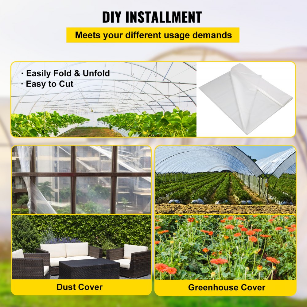 VV-GHF-10100 - 6-Mil Durable Greenhouse Film with UV Protection