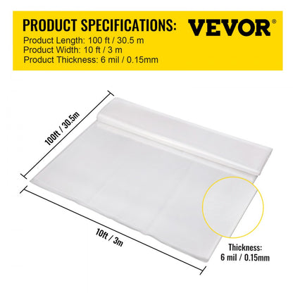 VV-GHF-10100 - 6-Mil Durable Greenhouse Film with UV Protection