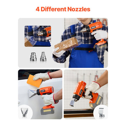 R005A - Cordless Heat Gun with LED, 6 Temp Settings & Safety Features