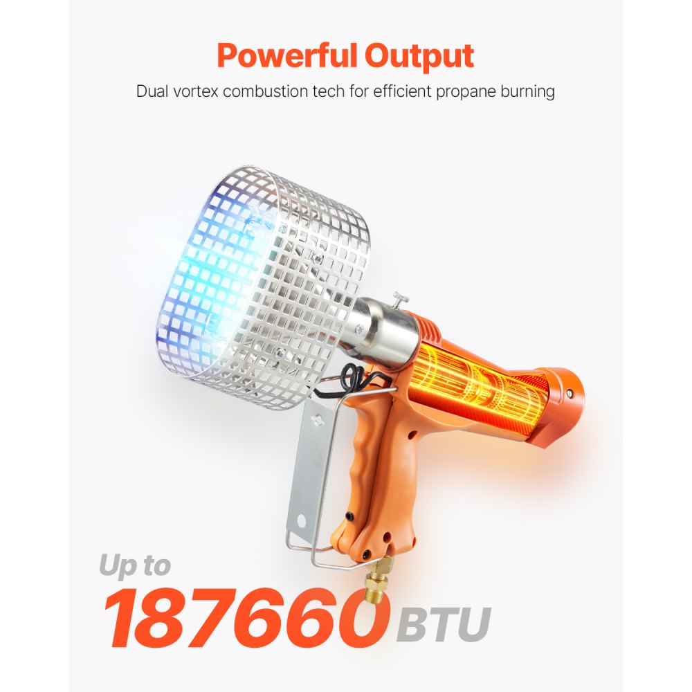 1C021-0007 - Powerful 187,660 BTU Propane Heat Gun with 26ft Hose