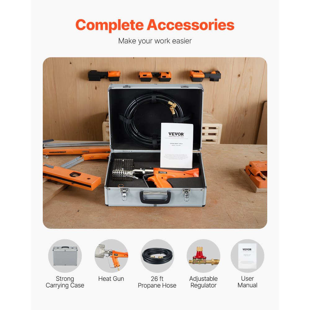 1C021-0007 - Powerful 187,660 BTU Propane Heat Gun with 26ft Hose