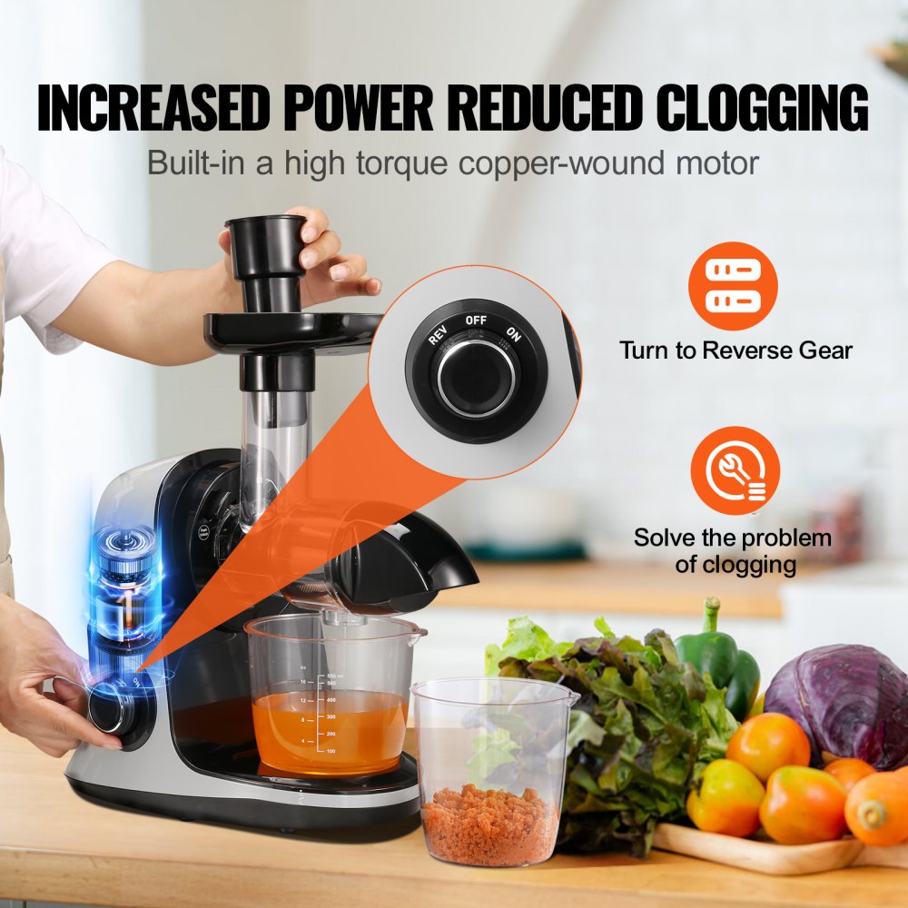 JS3001 - Quiet Slow Masticating Juicer for Maximum Nutrient Extraction