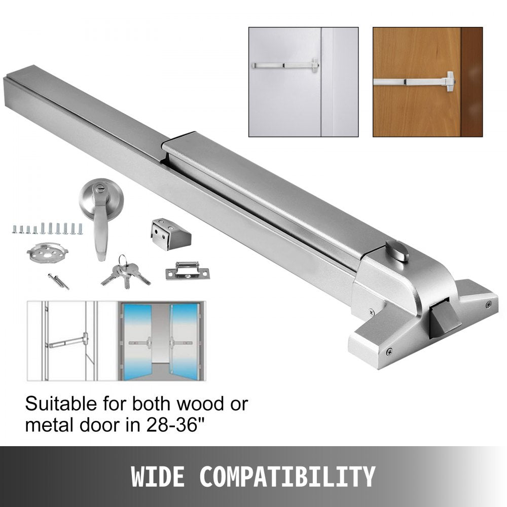 010773608984 - Durable Iron Push Bar Panic Exit Device for Wood/Metal Doors