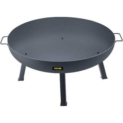 VV-FPB-34 - 34-Inch Durable Carbon Steel Fire Pit Bowl with Handles