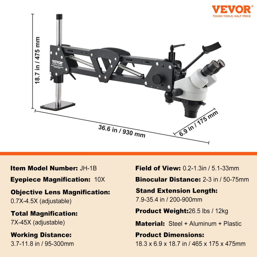JH-1B - Versatile Multi-Directional Microscope with 7X-45X Magnification