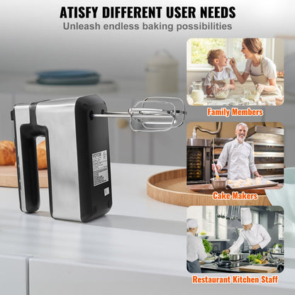 HM1410 - Cordless 250W Hand Mixer with Turbo Boost & Quiet Operation