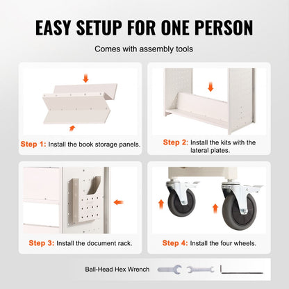 HXTC-W - Durable VEVOR Book Cart 39.4"x20.1" for 330 lbs Capacity