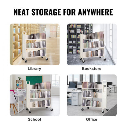 HXTC-W - Durable VEVOR Book Cart 39.4"x20.1" for 330 lbs Capacity