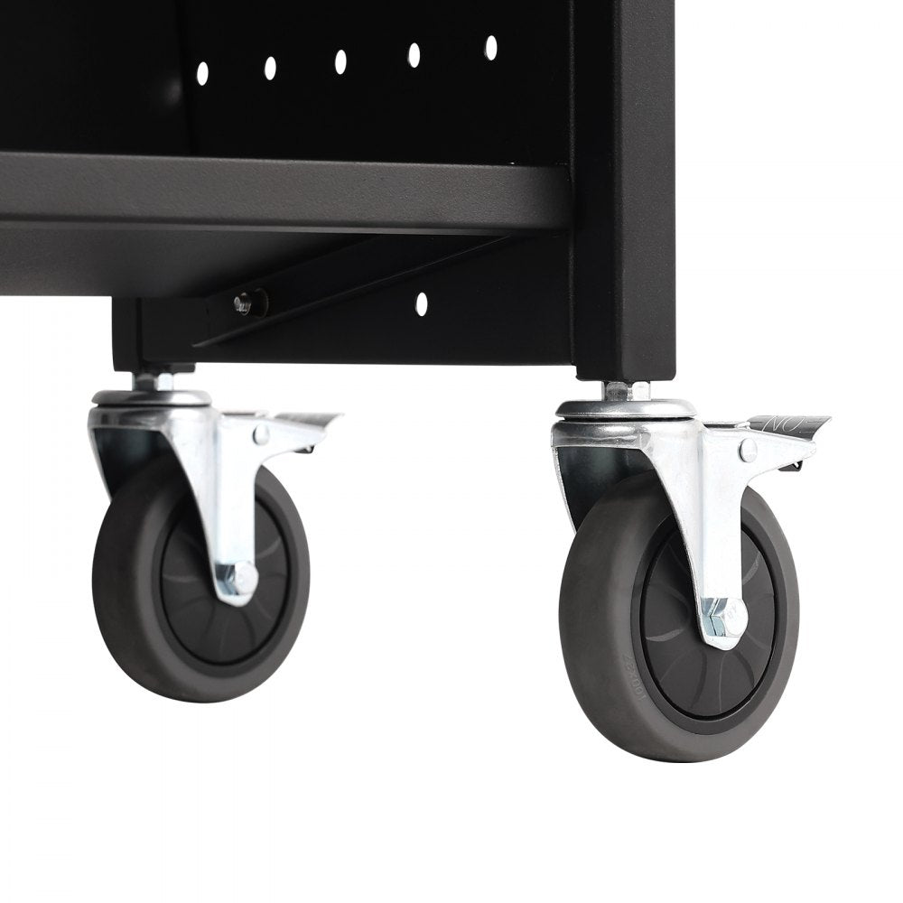 HXTC-W - Double-Sided Black Book Cart for 330 lbs of Books