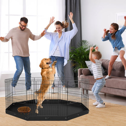 BSL6161-1 - 24" High Customizable Metal Dog Playpen with Waterproof Mat
