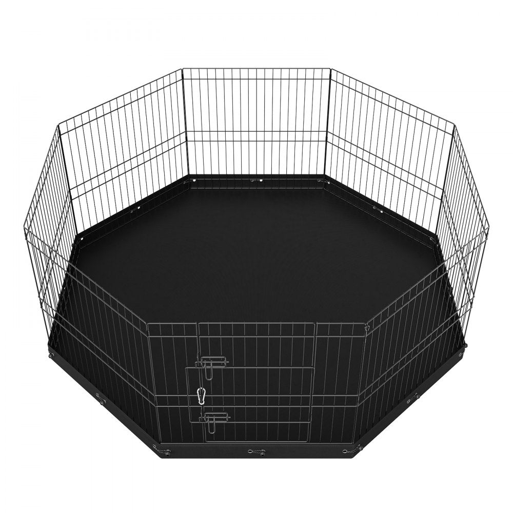 BSL6161-1 - 24" High Customizable Metal Dog Playpen with Waterproof Mat