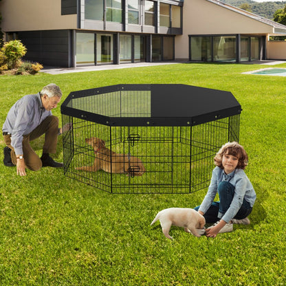 BSL6161-2 - 63" Octagonal Dog Playpen with Top Cover, 8 Panels